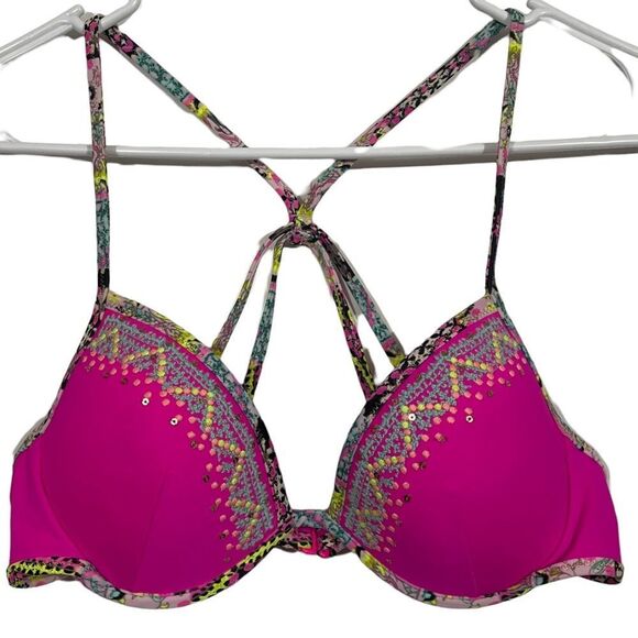 Victoria’s Secret 34B Strappy Sequin Bikini Swim Top - Picture 1 of 4